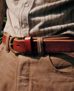 Fashion Horseshoe Buckle Leather Belt - Brown Belts