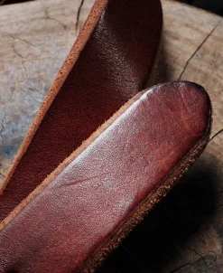 Discount Horseshoe Buckle Leather Belt - Coffee Belts