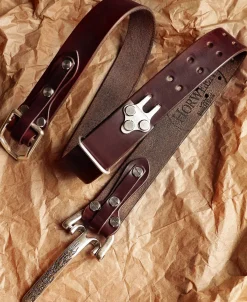Clearance Horween Cavalry Belt - Burgundy Belts