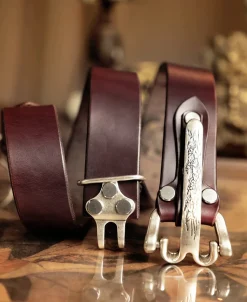 Clearance Horween Cavalry Belt - Burgundy Belts