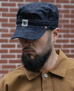New Indigo Denim Railroad Engineer Cap Hats&caps