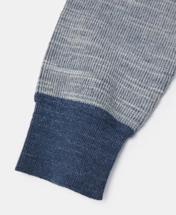Fashion Indigo Heather Yarns Knitted Henley Shirt Henleys | Long Sleeve T-Shirts