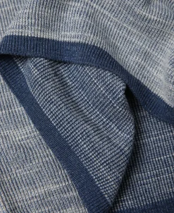 Fashion Indigo Heather Yarns Knitted Henley Shirt Henleys | Long Sleeve T-Shirts