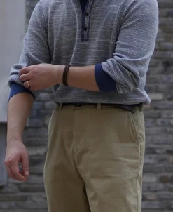 Fashion Indigo Heather Yarns Knitted Henley Shirt Henleys | Long Sleeve T-Shirts