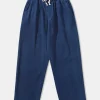 Clearance Indigo-Dye Loose Cotton Herringbone Pants Pants&trousers