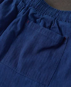 Clearance Indigo-Dye Loose Cotton Herringbone Pants Pants&trousers