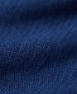 Clearance Indigo-Dye Loose Cotton Herringbone Pants Pants&trousers