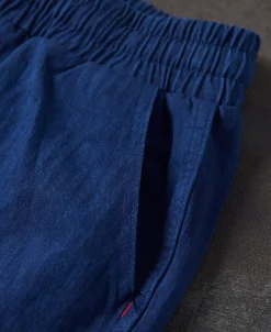 Clearance Indigo-Dye Loose Cotton Herringbone Pants Pants&trousers