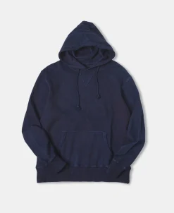 Online Indigo-Dyed Cotton-Jersey Hoodie Sweatshirts&hoodies