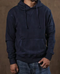 Online Indigo-Dyed Cotton-Jersey Hoodie Sweatshirts&hoodies