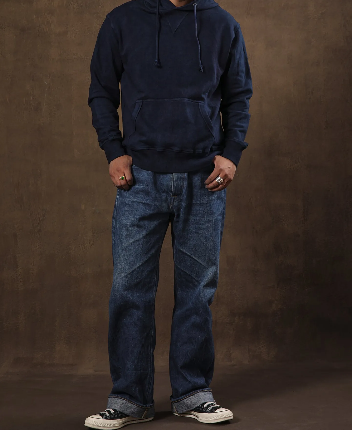 Online Indigo-Dyed Cotton-Jersey Hoodie Sweatshirts&hoodies