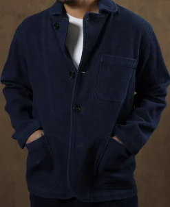 Clearance Indigo-Dyed Sashiko Work Jacket Jackets&coats