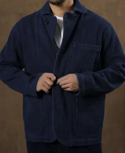 Clearance Indigo-Dyed Sashiko Work Jacket Jackets&coats