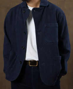 Clearance Indigo-Dyed Sashiko Work Jacket Jackets&coats