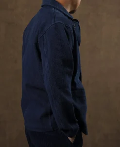 Clearance Indigo-Dyed Sashiko Work Jacket Jackets&coats