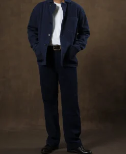 Clearance Indigo-Dyed Sashiko Work Jacket Jackets&coats