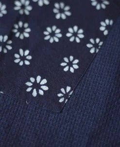 Fashion Indigo-Dyed Sashiko Work Vest Waistcoats