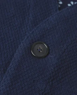 Fashion Indigo-Dyed Sashiko Work Vest Waistcoats