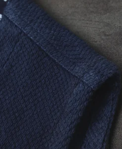 Fashion Indigo-Dyed Sashiko Work Vest Waistcoats