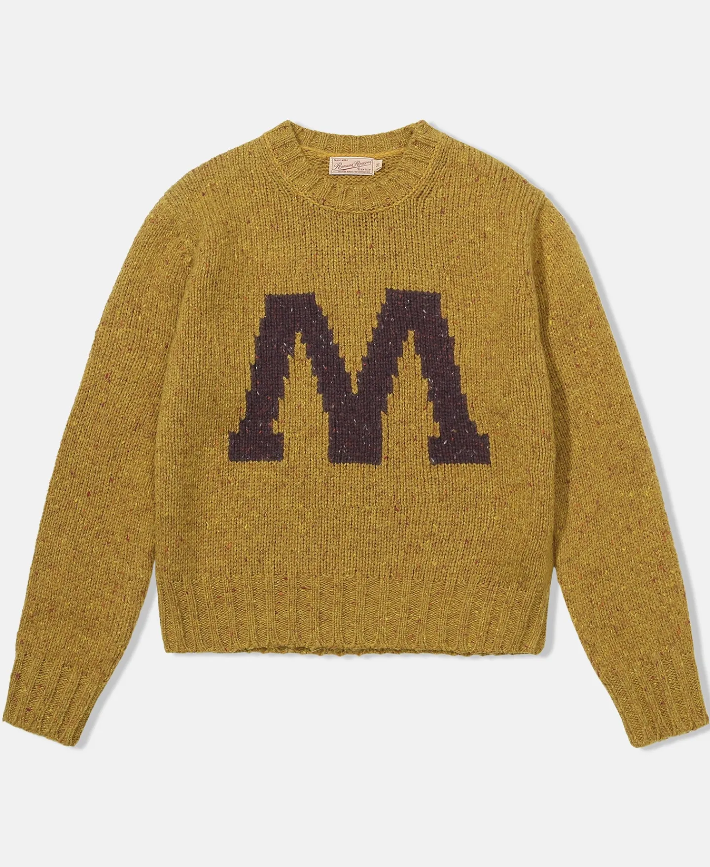 Clearance Ivy League Retro Letter Color Contrast Sweater - Yellow Knitwear&sweaters