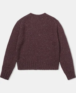 Best Ivy League Retro Letter Color Contrast Sweater - Purple Knitwear&sweaters