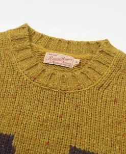 Clearance Ivy League Retro Letter Color Contrast Sweater - Yellow Knitwear&sweaters