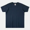Best Loopwheel Tubular Slub Cotton Pocket T-Shirt - Indigo Short Sleeve T-Shirts | T-shirts