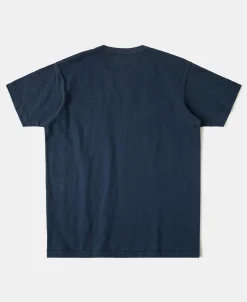 Best Loopwheel Tubular Slub Cotton Pocket T-Shirt - Indigo Short Sleeve T-Shirts | T-shirts