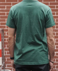 Outlet Loopwheel Tubular Slub Cotton Pocket T-Shirt - Green Short Sleeve T-Shirts | T-shirts