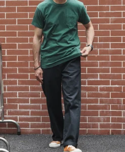 Outlet Loopwheel Tubular Slub Cotton Pocket T-Shirt - Green Short Sleeve T-Shirts | T-shirts
