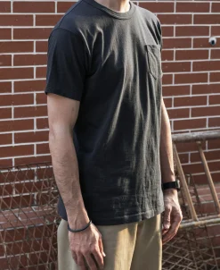 Best Loopwheel Tubular Slub Cotton Pocket T-Shirt - Vintage Black Short Sleeve T-Shirts | T-shirts