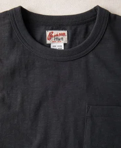 Best Loopwheel Tubular Slub Cotton Pocket T-Shirt - Vintage Black Short Sleeve T-Shirts | T-shirts