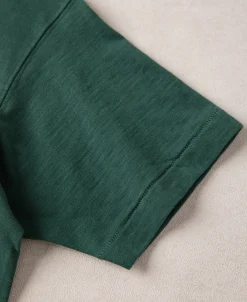 Outlet Loopwheel Tubular Slub Cotton Pocket T-Shirt - Green Short Sleeve T-Shirts | T-shirts