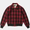 Outlet Lot 356 Buffalo Plaid Wool Ribbed Jacket - Red/Black Jackets&coats