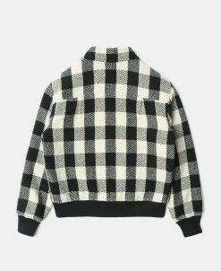 Outlet Lot 356 Buffalo Plaid Wool Ribbed Jacket - White/Black Jackets&coats