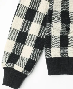 Outlet Lot 356 Buffalo Plaid Wool Ribbed Jacket - White/Black Jackets&coats