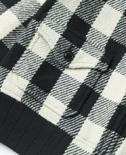 Outlet Lot 356 Buffalo Plaid Wool Ribbed Jacket - White/Black Jackets&coats