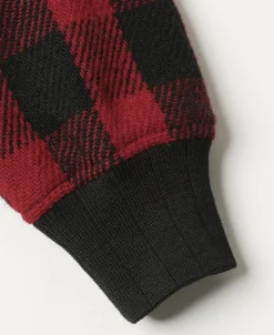 Outlet Lot 356 Buffalo Plaid Wool Ribbed Jacket - Red/Black Jackets&coats