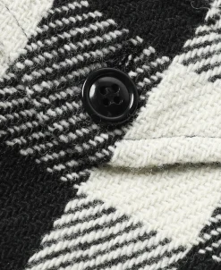 Outlet Lot 356 Buffalo Plaid Wool Ribbed Jacket - White/Black Jackets&coats