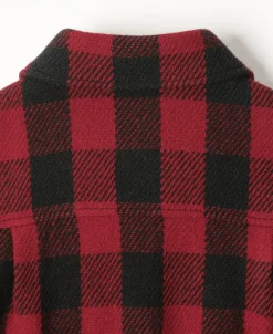Outlet Lot 356 Buffalo Plaid Wool Ribbed Jacket - Red/Black Jackets&coats