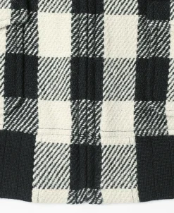 Outlet Lot 356 Buffalo Plaid Wool Ribbed Jacket - White/Black Jackets&coats