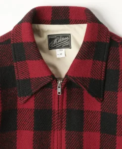 Outlet Lot 356 Buffalo Plaid Wool Ribbed Jacket - Red/Black Jackets&coats