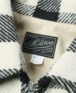 Outlet Lot 356 Buffalo Plaid Wool Ribbed Jacket - White/Black Jackets&coats