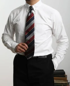 Online Lot 218 Button Down Oxford Shirt - White Long Sleeve Shirts | Shirts