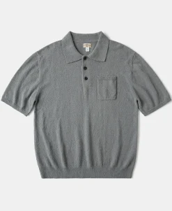 Sale Lot 917 Cotton-Blend Bouclé Polo Shirt - Gray Short Sleeve T-Shirts | Polo Shirts