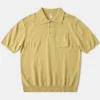 Fashion Lot 917 Cotton-Blend Bouclé Polo Shirt - Yellow Polo Shirts | Short Sleeve T-Shirts