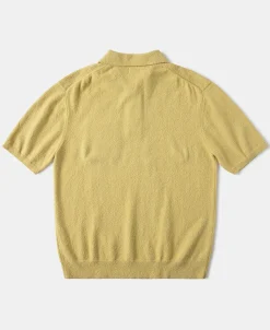 Fashion Lot 917 Cotton-Blend Bouclé Polo Shirt - Yellow Polo Shirts | Short Sleeve T-Shirts