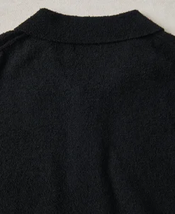Hot Lot 917 Cotton-Blend Bouclé Polo Shirt - Black Polo Shirts | Short Sleeve T-Shirts