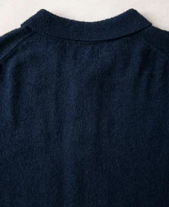 Best Lot 917 Cotton-Blend Bouclé Polo Shirt - Dark Blue Polo Shirts | Short Sleeve T-Shirts