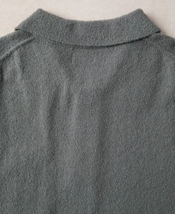 Sale Lot 917 Cotton-Blend Bouclé Polo Shirt - Gray Short Sleeve T-Shirts | Polo Shirts
